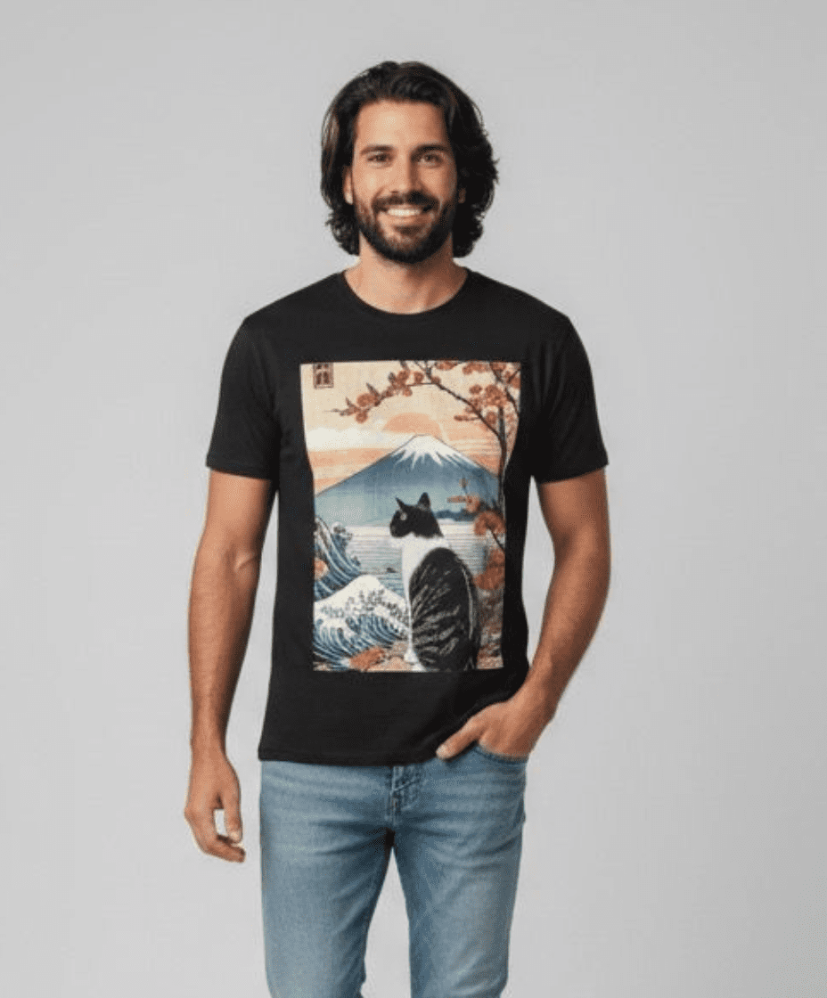 Camiseta Quality Masculina Gato Vulcão