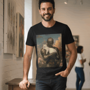 Camiseta Quality Masculina Gato e o Cavaleiro