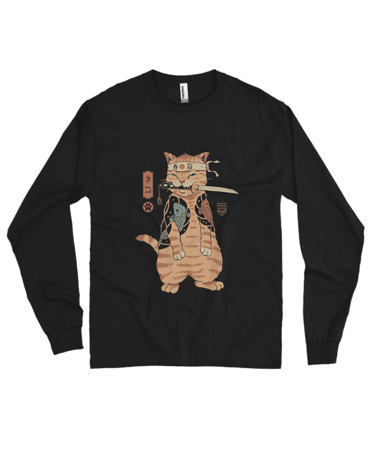 Camiseta Manga Longa Gato Ninja