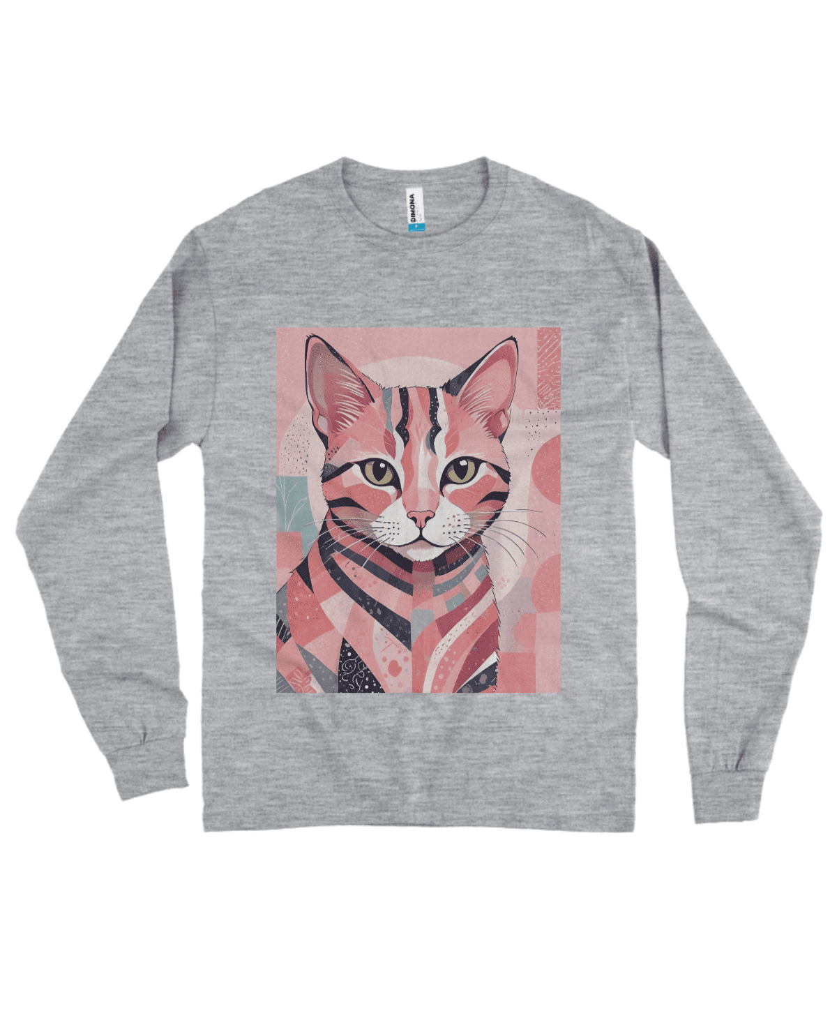 Camiseta Quality Manga Longa Gato Rosa - Imagem 2