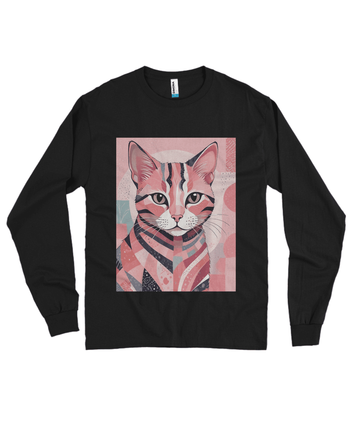 Camiseta Quality Manga Longa Gato Rosa - Imagem 4