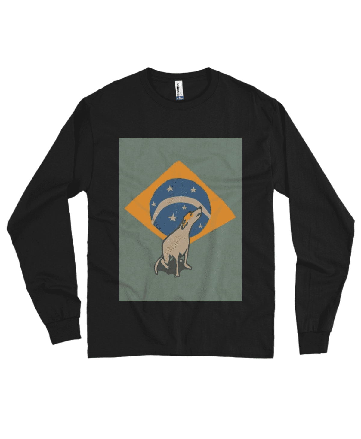 Camiseta Manga Longa Cachorro Caramelo Brasil