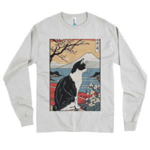 Camiseta Manga Longa Gato Cereja