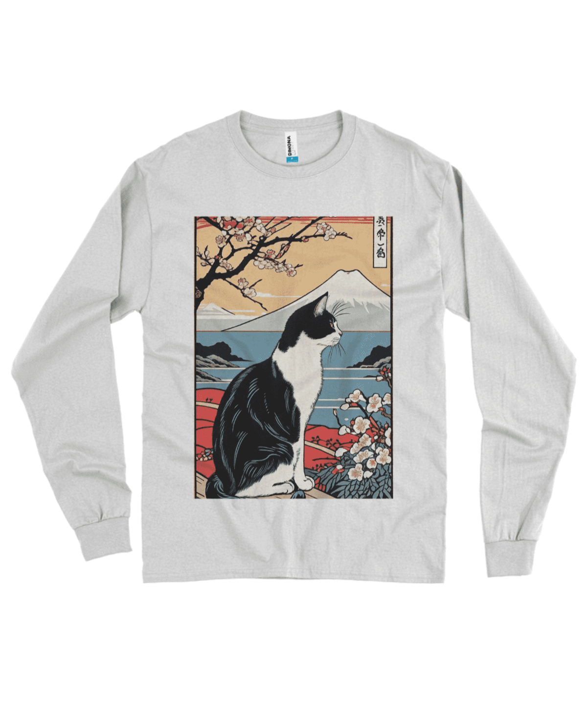 Camiseta Manga Longa Gato Cereja