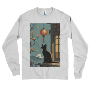 Camiseta Manga Longa Gato e a Luminária