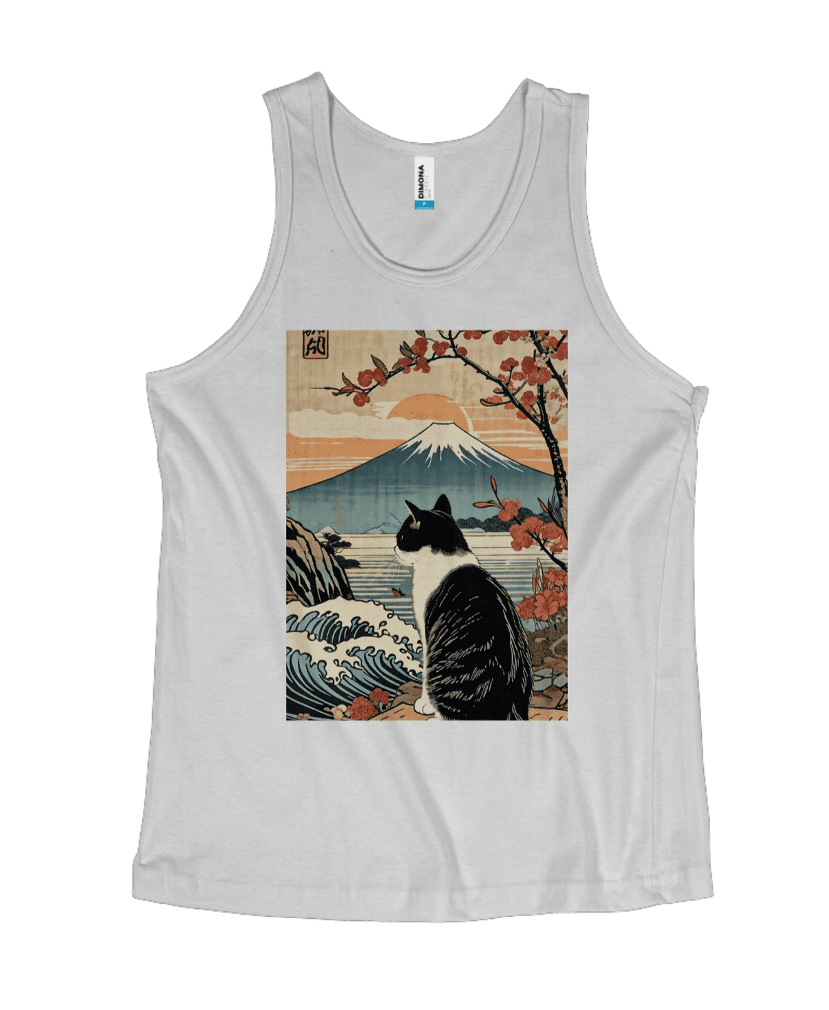 Camiseta Quality Regata Gato e o Monte Fugi