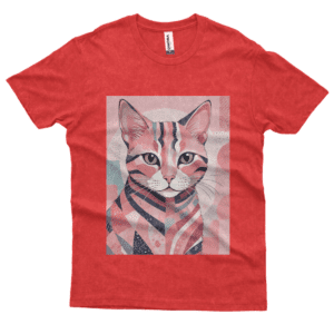 Camiseta Masculina Estonada Gato Rosa
