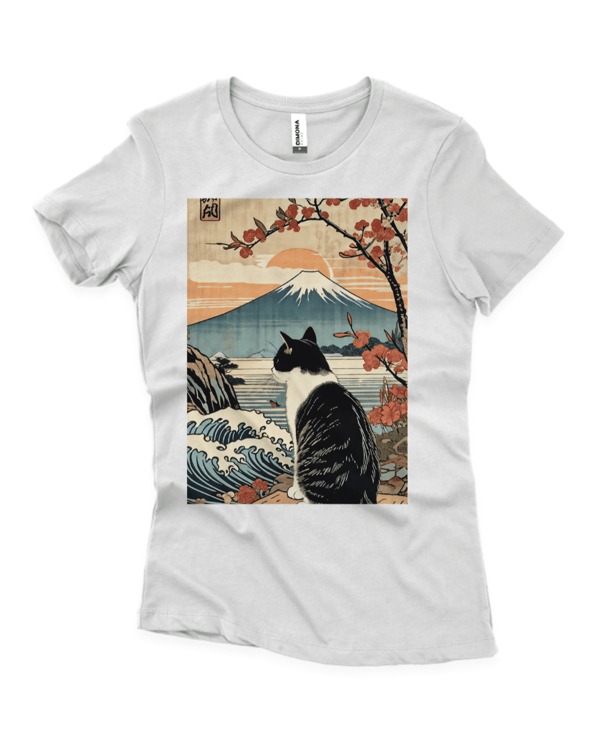 Camisa Quality Feminina Gato e o Monte Fuji - Imagem 2