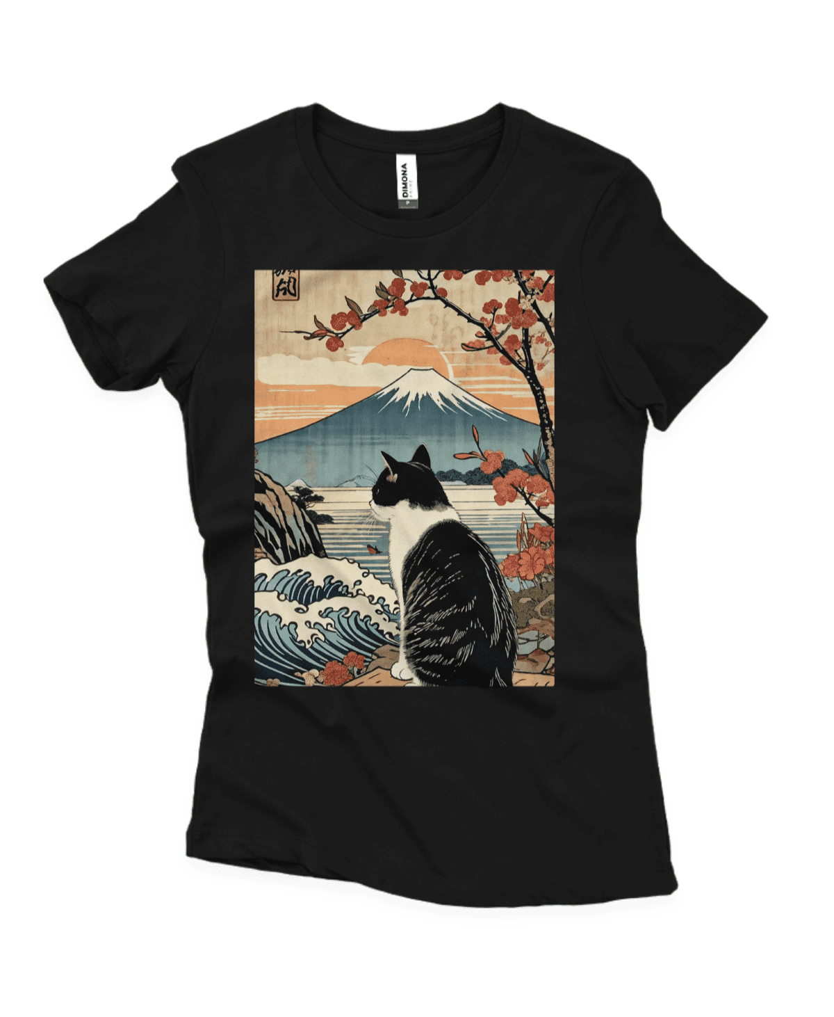 Camisa Quality Feminina Gato e o Monte Fuji - Imagem 3