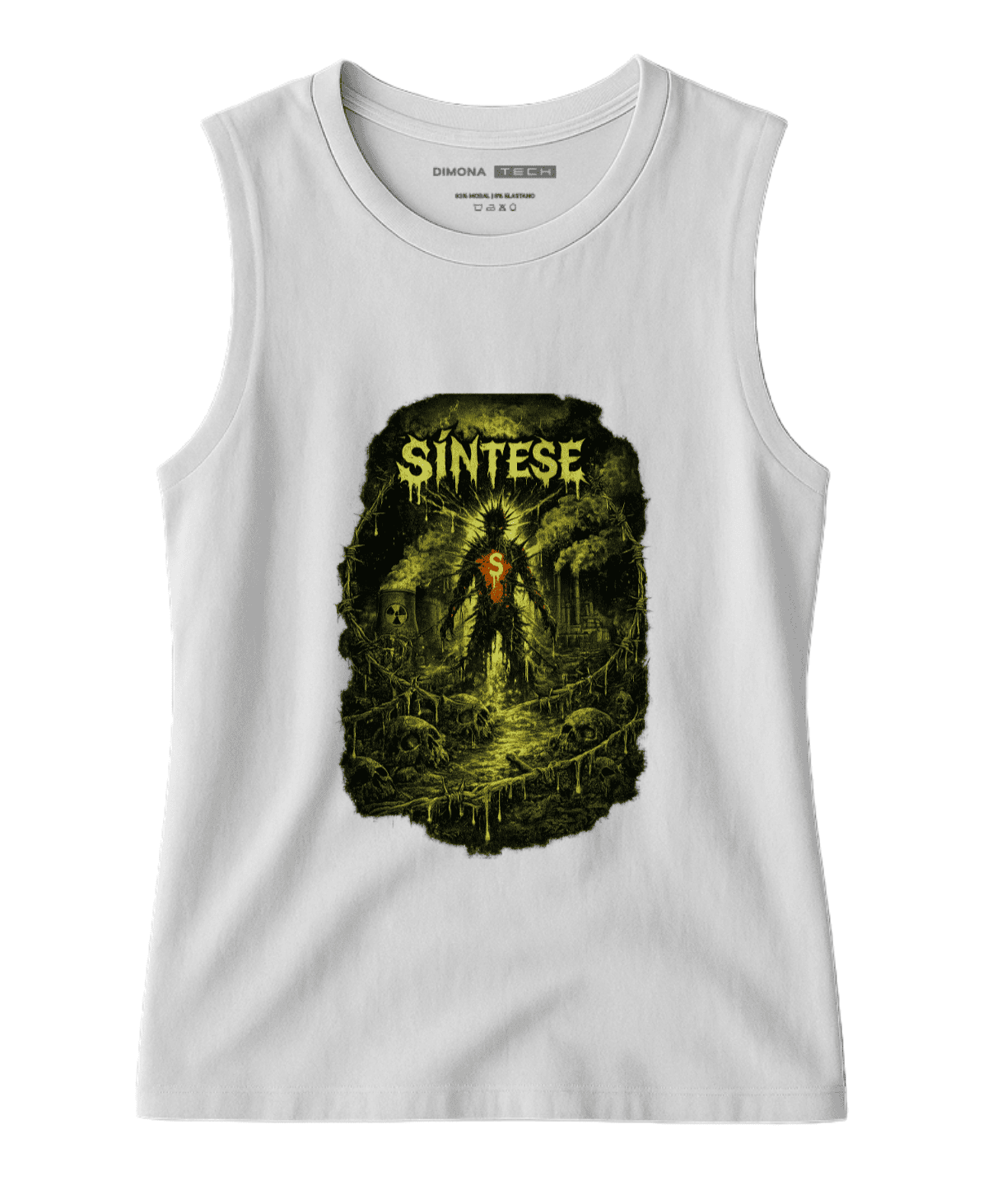 Camiseta Masculina Regata Tech Caveiras Frontal Sintese - Imagem 7
