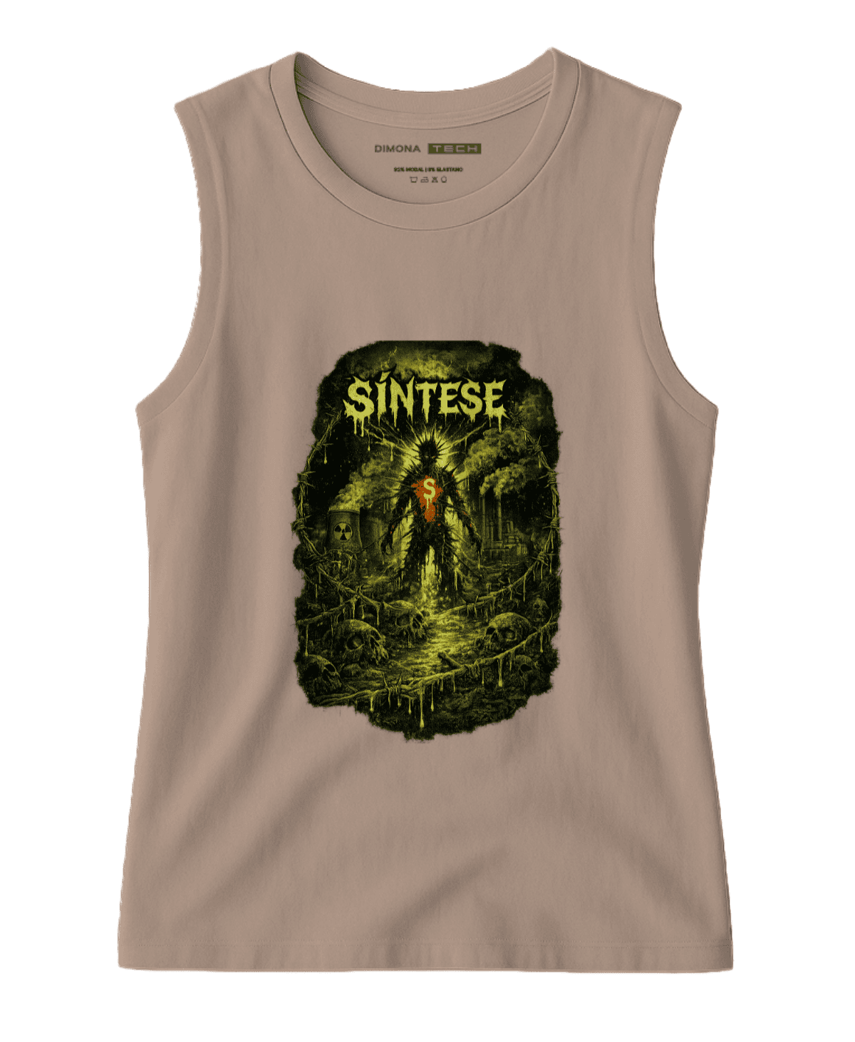 Camiseta Masculina Regata Tech Caveiras Frontal Sintese