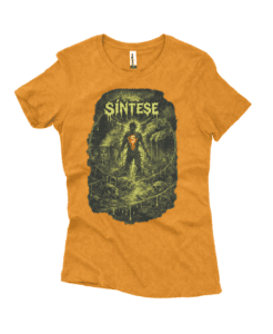Camiseta Ferminina Estonada Sintese Caveira Frontal