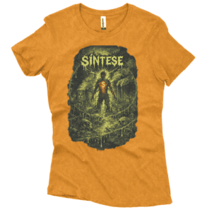 Camiseta Ferminina Estonada Sintese Caveira Frontal
